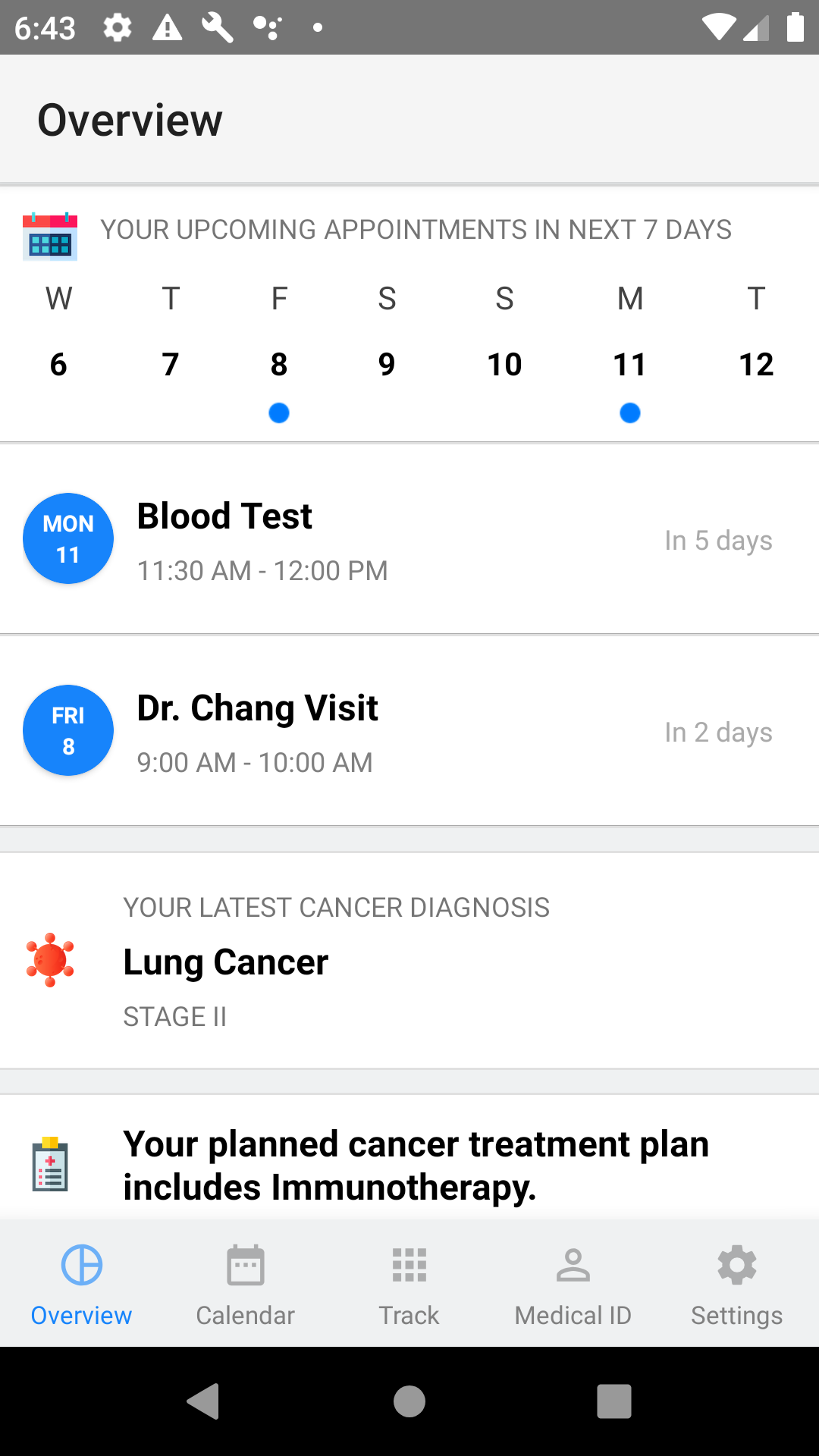 Android Overview Calendar